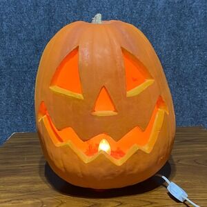 Vintage 1993 Trendmasters Light Up Jack O Lantern Pumpkin Halloween Decor TESTED